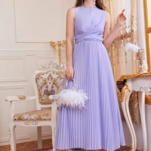 SHEIN Modely Cut Out Tie Back Pleated Hem Dress