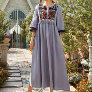 SHEIN Najma Geo Panel Tassel Trim Dress