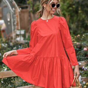 SHEIN Puff Long Sleeve Mini Dress