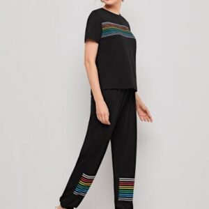 SHEIN Two Piece Rainow Stripe Terno