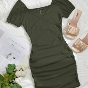 SHEIN Scrunch Butt Ribbed Wrap Dress