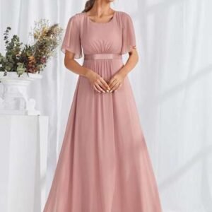 SHEIN Bridesmaid Dresses With round Neck Half Sleeves