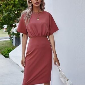 SHEIN Solid Fitted Dress