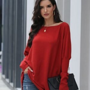SHEIN Leg-of-mutton Longline Oversized Sweater