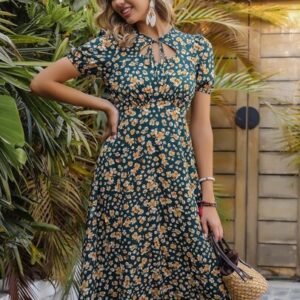 SHEIN Floral Print Short Sleeve Dress