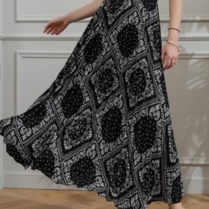 SHEIN Women Paisley Printed Casual Holiday Long Skirt