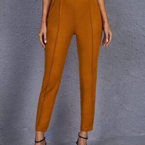 SHEIN High Waist Double Breasted Seam Detail Skinny Pants