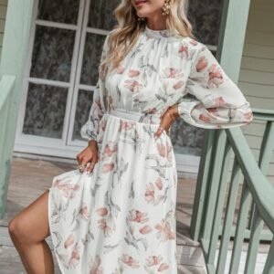 SHEIN Floral Print Bishop Sleeve Dress